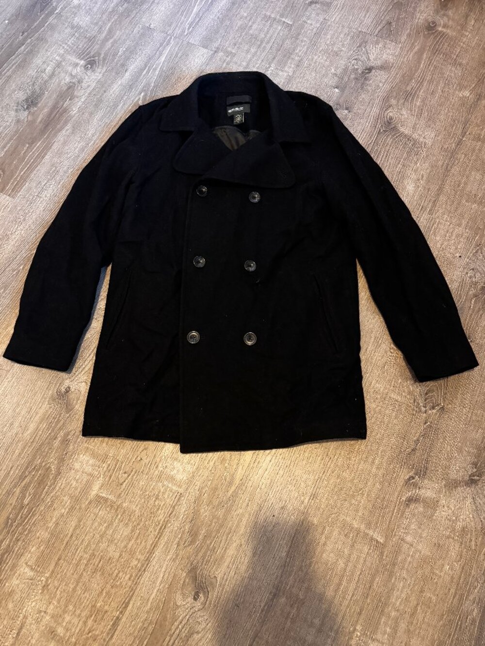 J Crew Men's Dock Peacoat, mens, black, medium tall - Picture 1 of 5